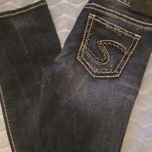 Silver Jeans Women's High Rise Jeans - Dark Blue